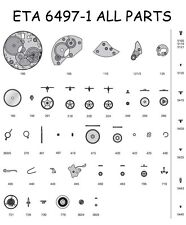 ETA 6497-1  all parts for movement - balance wheel - mainspring - incabloc swiss, usado segunda mano  Embacar hacia Argentina