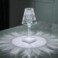  lampada da tavolo LED ricaricabile tipo cristallo poldina batteria touch diamon usato  Catania