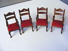4 Upholstered Dining Chairs. 1/12th Scale Dolls House Furniture.  VGC for sale  BUDE