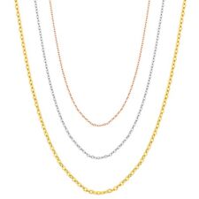 Corrente de cabo feminina de ouro maciço 14K 1,1 mm colar deslizante longo ajustável até 26" comprar usado  Enviando para Brazil