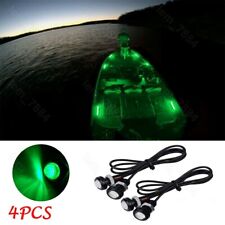 4x  LED Boat Light Green Waterproof 12v Deck Storage Kayak Bow Trailer Bass, used for sale  Los Angeles