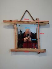 Lustro w ramie z drewna brzozowego / mirror with birch wood frame, handmade na sprzedaż  PL