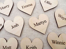 Used, Wooden Personalised Engraved Hearts for Family Tree Wedding Guestbook Hearts for sale  Shipping to South Africa