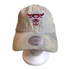 Chicago Bulls Hat Mitchell And Ness Adjustable Baseball Cap NBA Acid Wash Denim for sale  Shipping to South Africa