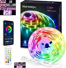 Nanssigy 5m RGB LED Strip Lights with Remote Control & App Control (J611), used for sale  Shipping to South Africa