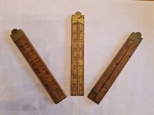 vintage folding ruler set of 3 wooden for sale  Shipping to South Africa