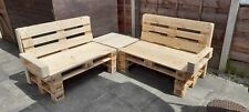 Garden Bench Outdoor 3 Seater Euro Pallet Recycled Rustic Wooden Patio Furniture for sale  Shipping to South Africa