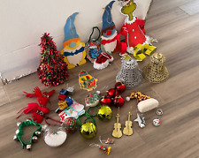 30 Piece Christmas Tree Decoration Ornaments Xmas Surplus Grinch Bells Snow for sale  Shipping to South Africa