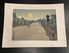 Eiichi Kotozuka Woodblock Print "Full Moon Viewed on the Seta Kerahashi Bridge", used for sale  Shipping to South Africa