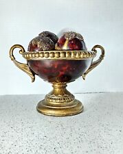 Pedestal e esferas decorativas de borgonha e ouro, usado comprar usado  Enviando para Brazil