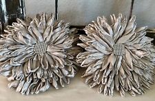 Vintage Pair Decorative Flower Shape W/ Rhinestones Curtain Tie backs 7” Clip On for sale  Shipping to South Africa