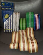 VINTAGE ALUMINUM FOLDING LAWN CHAIR OR CHAISE LOUNGE NYLON RE-WEB WEBBING COLORS, used for sale  Shipping to South Africa
