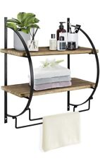 Y&ME 2 Tier Wall Mounted bathroom and kitchen floating shelf with towels rack for sale  Compton