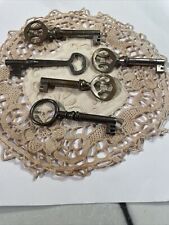Antique Skeleton Barrel Key Keys Door Cabinet Chest Brass Set Lot Of 5 Locks for sale  Shipping to South Africa