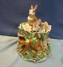 Fitz & Floyd Classic Ceramic Woodland Spring Deer Cookie Jar EXC, used for sale  Hilton Head Island