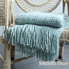 Cobertor macio de crochê 170X130cm com franjas para sofá decoração para casa comprar usado  Enviando para Brazil