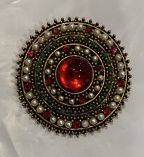 Used, VINTAGE SIGNED ART ARTHUR PEPPER CABOCHON WITH FAUX SEED PEARLS BROOCH PIN J33 for sale  Shipping to South Africa