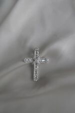 Silver diamond cross for sale  LONDON