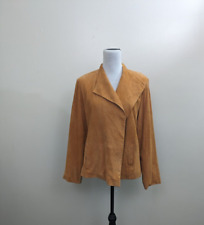 Jaqueta blazer assimétrica Eileen Fisher L camurça italiana frente aberta laranja leitura, usado comprar usado  Enviando para Brazil