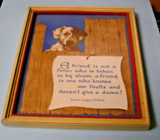 Vintage Motto Picture - Cute Dog -Friendship Poem  - J.P. McEvey for sale  Shipping to South Africa