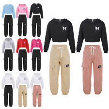 Roupas infantis meninas 2 peças casual roupa ativa treino streetwear jazz tracksuit comprar usado  Enviando para Brazil