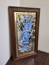 Alphonse Mucha Four Seasons Mirror Winter Wooden Frame Vintage  for sale  Shipping to South Africa