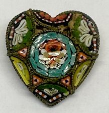 micro mosaic heart brooch for sale  LEICESTER