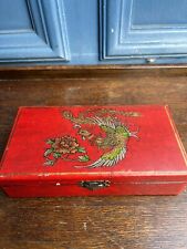 Vintage Chinese Red Lacquered Box With Chess Set for sale  Shipping to South Africa