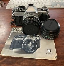 Câmera de Filme SLR Manual Canon AE-1 35mm com Duas Lentes 50mm 1:1.8 - Não Testada comprar usado  Enviando para Brazil