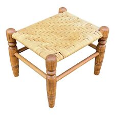 Vintage Ash Footstool With Woven Split Wood Seat for sale  Shipping to South Africa