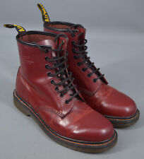 Botas masculinas de couro vermelho borgonha Dr. Martens 8 olhos com cadarço tamanho UK 8, EU 42. comprar usado  Enviando para Brazil