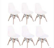 Conjunto de 6 cadeiras laterais contemporâneas brancas (quadro de metal) comprar usado  Enviando para Brazil