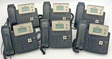 Lote de 6 telefones IP Yealink SIP-T21P E2 nível básico 2 linha telefone VoIP com adaptadores comprar usado  Enviando para Brazil