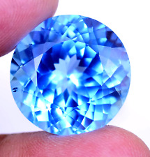 16.8 CT + Natural Blue Namibia Jeremejevite Certified Round Cut Loose Gemstone, used for sale  Shipping to South Africa