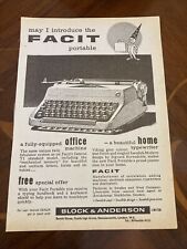 Facit portable typewriter for sale  CANVEY ISLAND