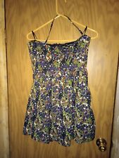 Usado, Bebe Negro Floral Midi Vestido Mujer Talla Mediana Racerback Cremallera Cuello Halter segunda mano  Embacar hacia Argentina