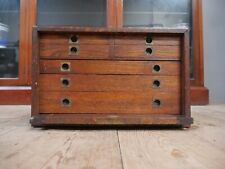 Vintage Antique CQR Oak & Brass Engineers Toolbox Neslain Moore & Wright Drawers, used for sale  Shipping to South Africa