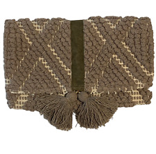 Used, Fabulous MJ New York Clutch Boho Bag Woven Brown Pockets Crochet Tasseled Snap for sale  Shipping to South Africa