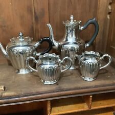 German Silver Plate Basse and Fischer Tea Set Teapot Coffee Pot Sugar Creamer for sale  Shipping to South Africa