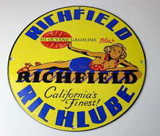 Vintage Richfield Richlube Sign - California's Finest Pinup Girl Gas Pump Sign for sale  Shipping to South Africa