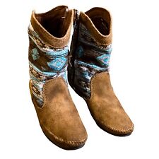 Minnetonka Moccasin Baja Zip Boot Aztec Western Brown Women’s  Size 6 for sale  Shipping to South Africa