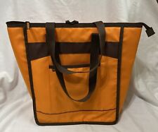 RACHEL RAY Insulated Thermal Cooler Grocery Picnic Bag Tote -Orange w/Brown Trim for sale  Shipping to South Africa