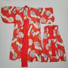 Conjunto de colete quimono infantil guindastes de seda vermelha meninas Haori feito à mão comprar usado  Enviando para Brazil