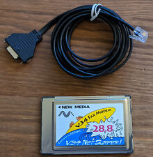 Used, New Media 33.6 NetSurfer V.34 PCMCIA Data/Fax Modem PC Card for sale  Shipping to South Africa