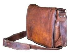 Bolsa satchel masculina de couro real vintage laptop mensageiro maleta de ombro 18" comprar usado  Enviando para Brazil
