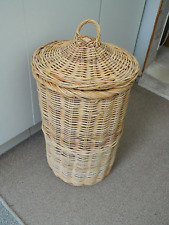 wicker laundry basket with lid - sturdy wicker for sale  Shipping to South Africa