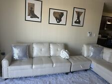 white leather sofa ottoman for sale  Baraboo