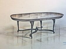 Usado, Diseño de muebles antiguos, dibujo de mesa, firmado, c.1940 segunda mano  Embacar hacia Argentina