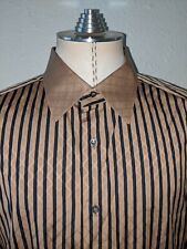 STEFANO RICCI GOLD/BLACK STRIPE DIAMOND CHEMISE Shirt 46/18 cotton HTF SATIN  for sale  Shipping to South Africa