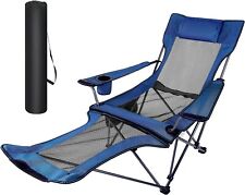 Folding Recliner Chair Beach Chair Camping Chair Adjustable Detachable Footrest, used for sale  Shipping to South Africa